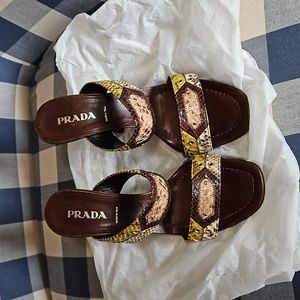 Prada Snake Skin sandles 39.5 made in Italy